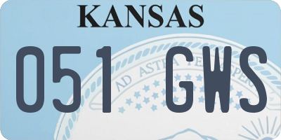 KS license plate 051GWS