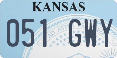 KS license plate 051GWY