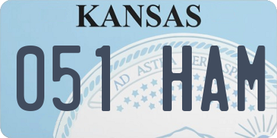 KS license plate 051HAM