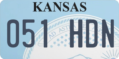 KS license plate 051HDN