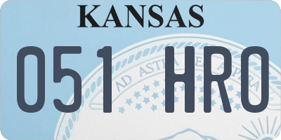 KS license plate 051HRO