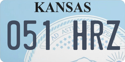 KS license plate 051HRZ