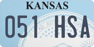 KS license plate 051HSA