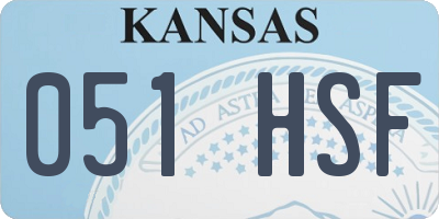 KS license plate 051HSF