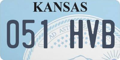 KS license plate 051HVB