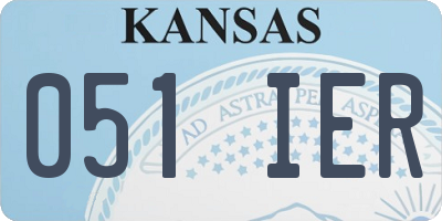 KS license plate 051IER