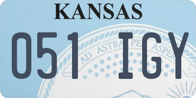 KS license plate 051IGY