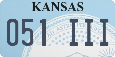 KS license plate 051III