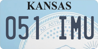 KS license plate 051IMU