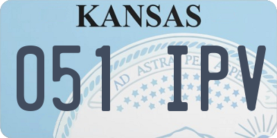 KS license plate 051IPV