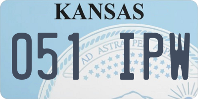 KS license plate 051IPW