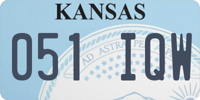 KS license plate 051IQW