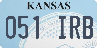 KS license plate 051IRB