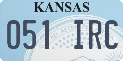 KS license plate 051IRC