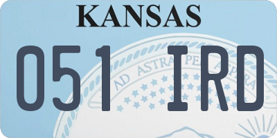 KS license plate 051IRD