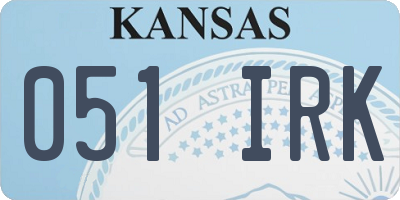 KS license plate 051IRK