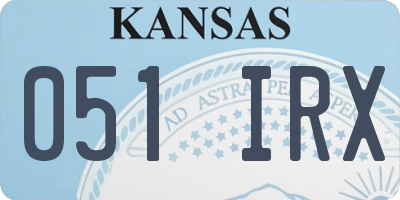 KS license plate 051IRX