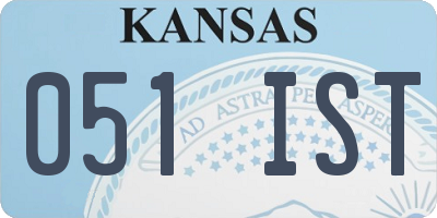 KS license plate 051IST