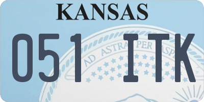 KS license plate 051ITK