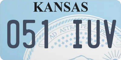 KS license plate 051IUV