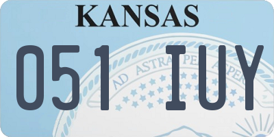 KS license plate 051IUY