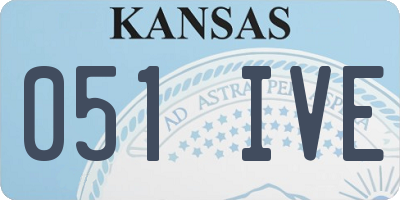 KS license plate 051IVE