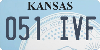 KS license plate 051IVF