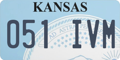 KS license plate 051IVM