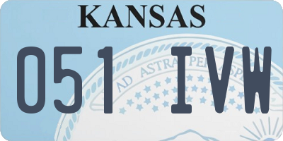 KS license plate 051IVW