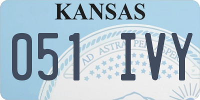 KS license plate 051IVY
