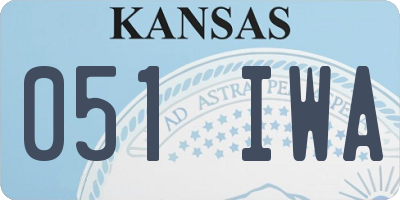 KS license plate 051IWA