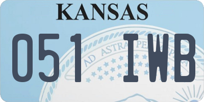 KS license plate 051IWB