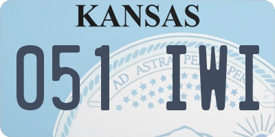 KS license plate 051IWI