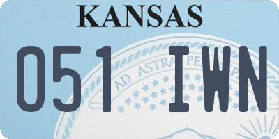 KS license plate 051IWN