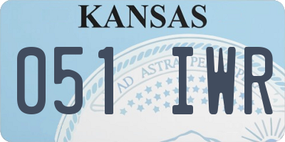 KS license plate 051IWR