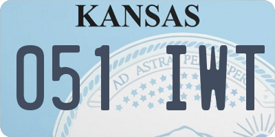 KS license plate 051IWT