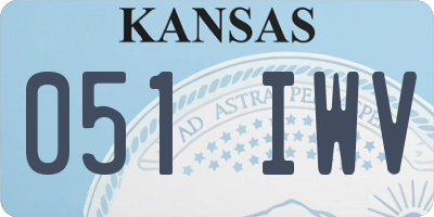 KS license plate 051IWV