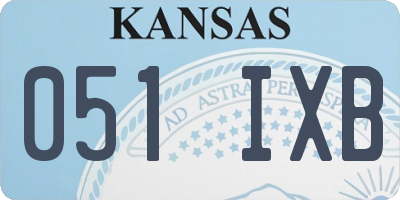 KS license plate 051IXB
