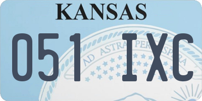 KS license plate 051IXC