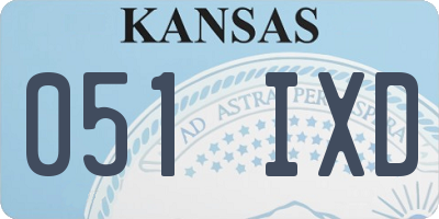 KS license plate 051IXD