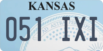 KS license plate 051IXI