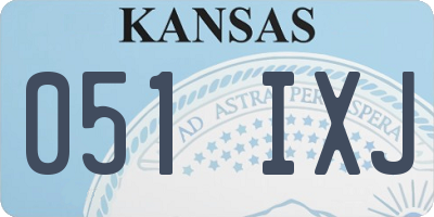 KS license plate 051IXJ