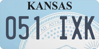 KS license plate 051IXK