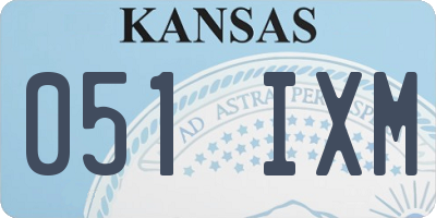 KS license plate 051IXM
