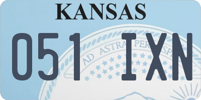 KS license plate 051IXN