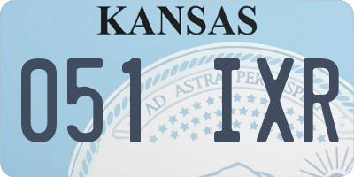 KS license plate 051IXR