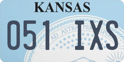 KS license plate 051IXS