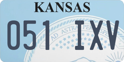 KS license plate 051IXV