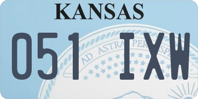 KS license plate 051IXW