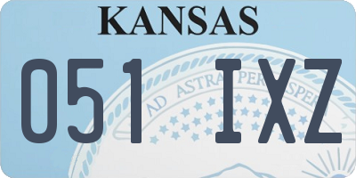 KS license plate 051IXZ